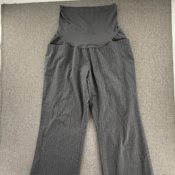 Motherhood Maternity‎ Wide leg Pants Dressy Trousers Gray Large Stretchy - Picture 2 of 13